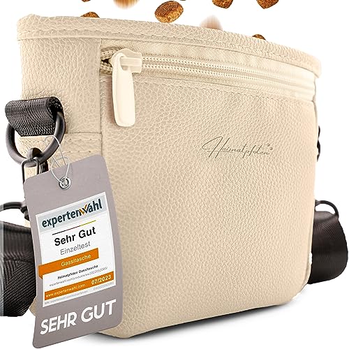 Heimatpfoten® Futterbeutel für Hunde aus Leder-Imitat - Gassi-Tasche mit Einhand Magnet-Verschluss Hunde-Leckerli-Beutel … von Heimatpfoten