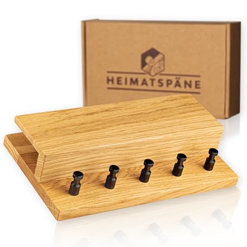 Heimatspäne Schlüsselbrett Holz mit Ablage - massives Eichenholz, hochwertige schwarze Edelstahlhaken, Schlüsselboard modern im Industrial Style inkl. Montagezubehör Heimatspäne Schlüsselbrett Holz mit Ablage - massives Eichenholz, hochwertige schwarze Edelstahlhaken, Schlüsselboard modern im Industrial Style inkl. Montagezubehör von Heimatspäne
