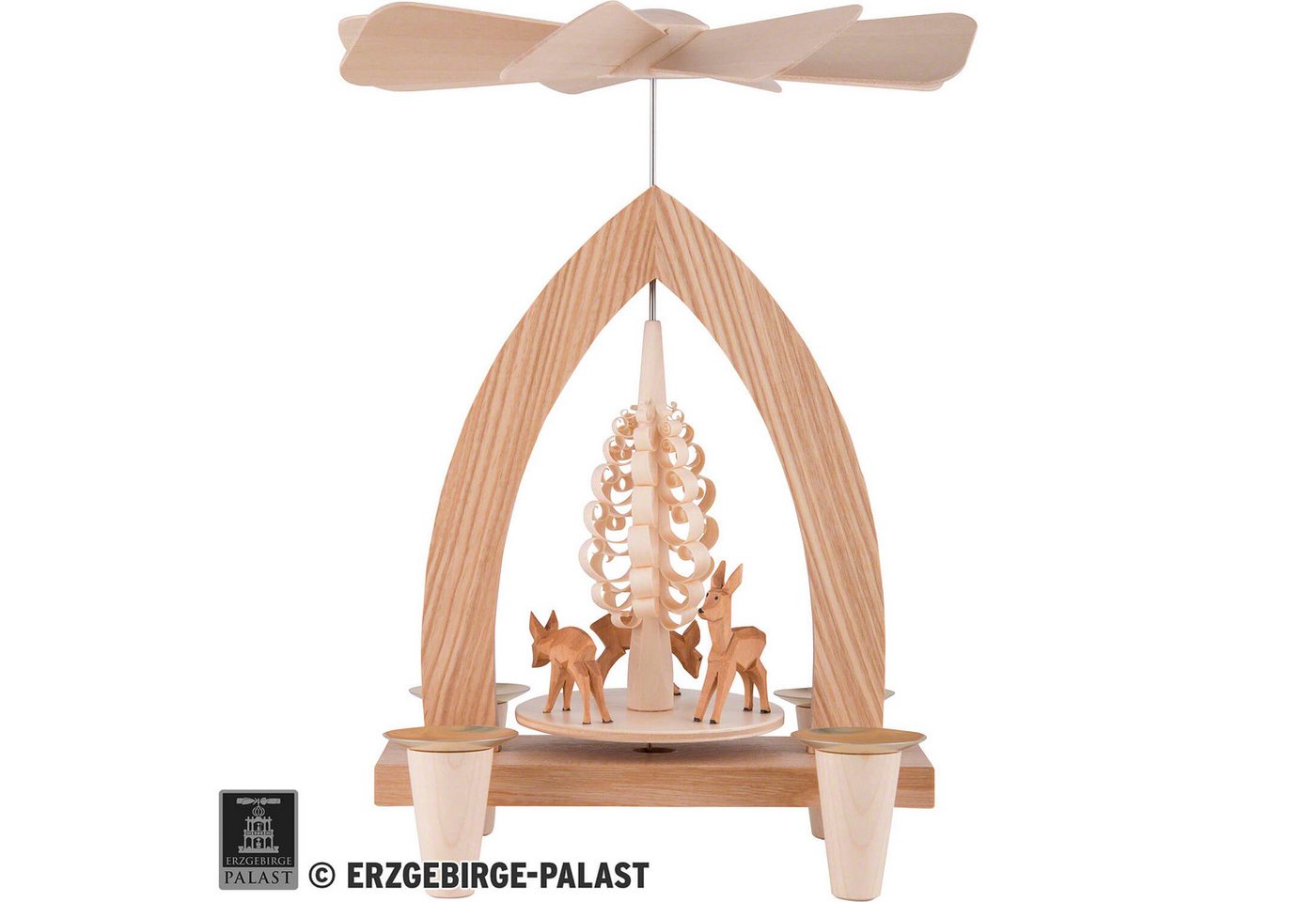 Heinz Lorenz Pyramiden Weihnachtspyramide 1-stöckige Pyramide Rehe - natur (26cm) von Heinz Lorenz Pyramiden von Heinz Lorenz Pyramiden