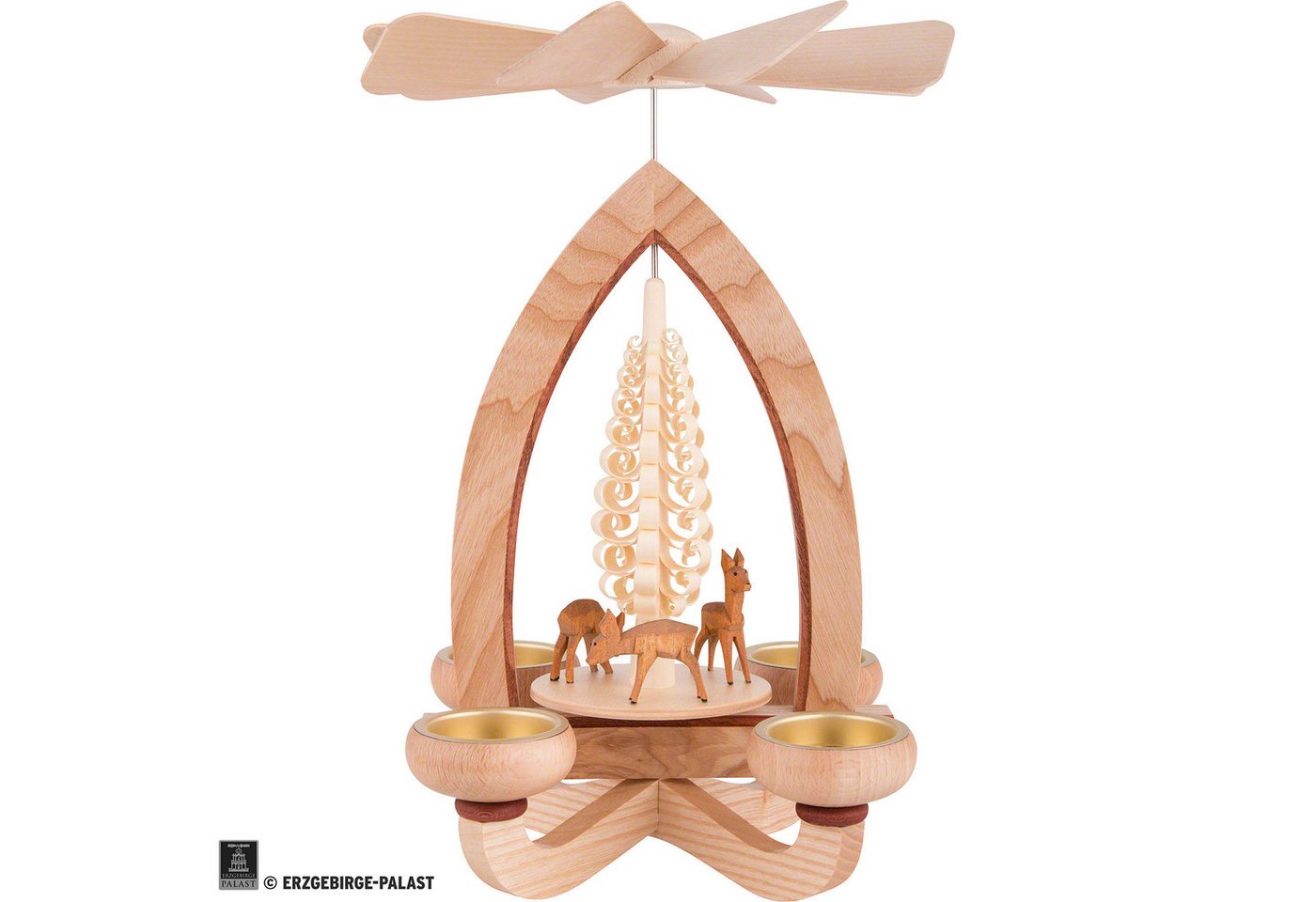 Heinz Lorenz Pyramiden Weihnachtspyramide 1-stöckige Pyramide Rehe - natur (28cm) von Heinz Lorenz Pyramiden von Heinz Lorenz Pyramiden