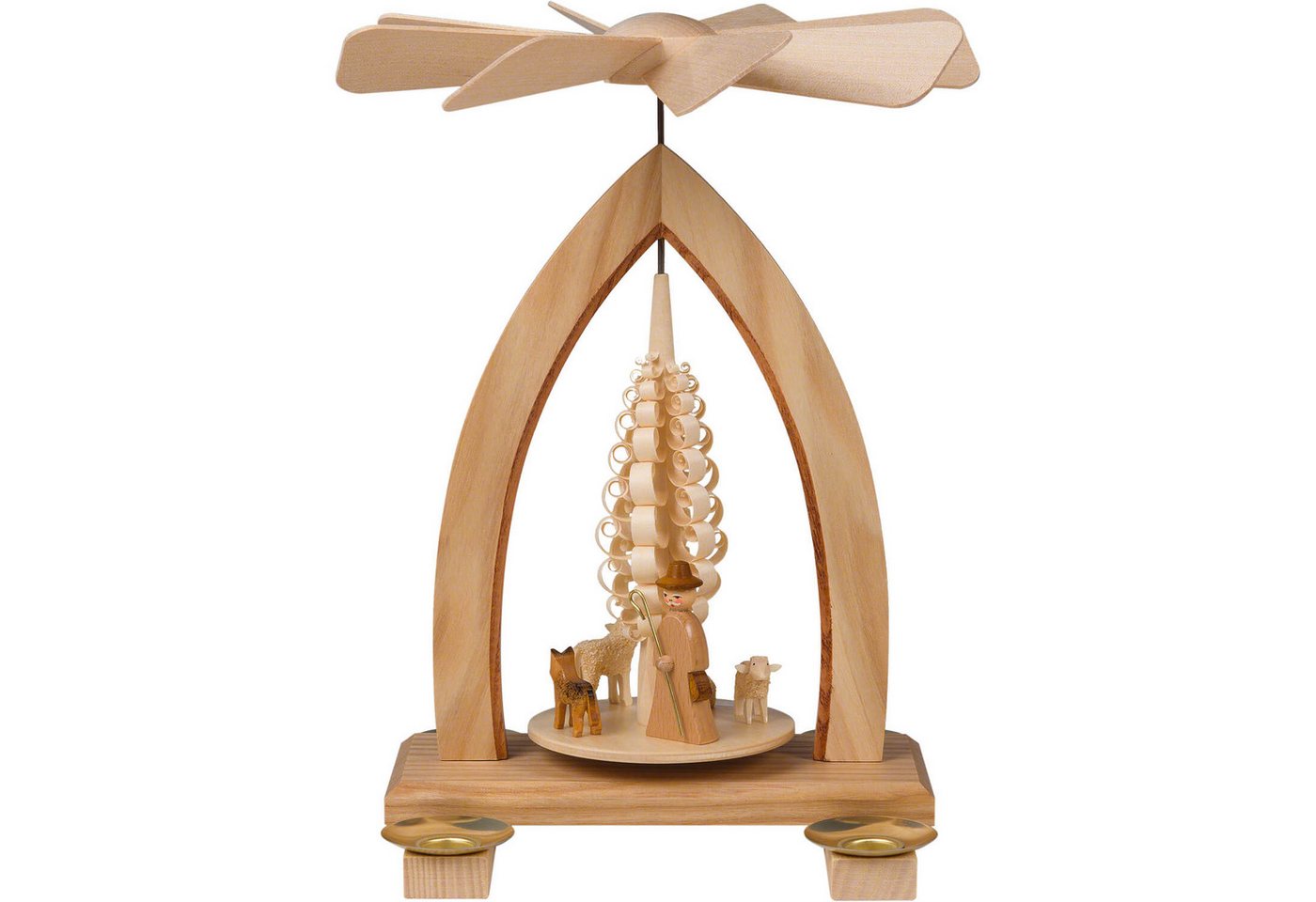 Heinz Lorenz Pyramiden Weihnachtspyramide 1-stöckige Pyramide Schafe - natur (26cm) von Heinz Lorenz Pyramiden von Heinz Lorenz Pyramiden