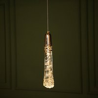 Messing-Kristall-Pendelleuchte, Handgefertigte Art-Deco-Acryllampe, Hängende Beleuchtung Für Zuhause, Einweihungsgeschenk, Deckenlampe, Modell von HekaDesignLighting