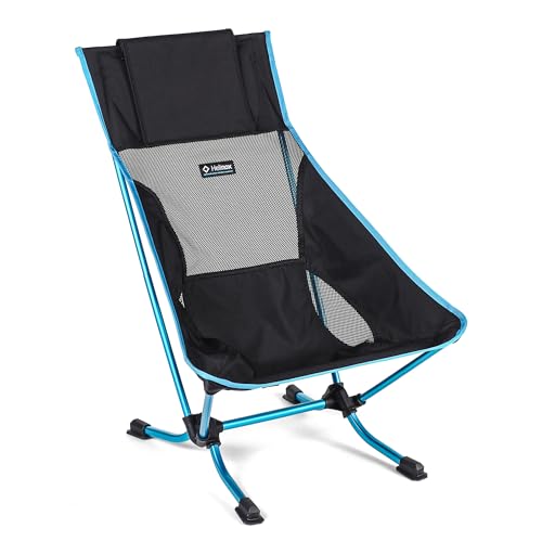 Helinox Beach Chair | Leichter, kompakter, Faltbarer tiefer Campingstuhl (Black + Pocket) von Helinox
