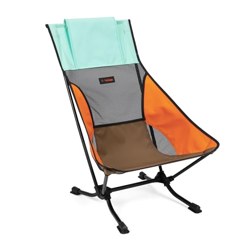 Helinox Beach Chair | Leichter, kompakter, Faltbarer tiefer Campingstuhl (Mint Multiblock) von Helinox