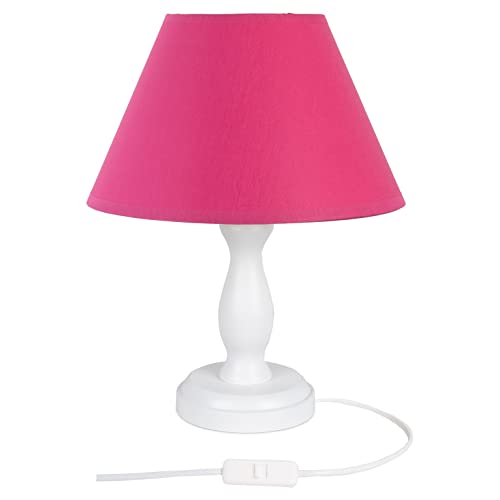 Hellux Tischlampe für Kinder Kinderzimmer Lampe aus Holz Nachtlicht - Stefi (rosa) 1x40W, 18x28cm von Hellux