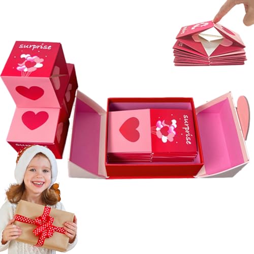 Weihnachts-Geschenkbox-Überraschung,Exploding Bounce Surprise Geschenkverpackungsboxen - DIY Weihnachts-Geschenkboxen, Hüpfbox, dekoratives Box-Set, Überraschungsgeschenkboxen, Partyzubehör Hemousy von Hemousy