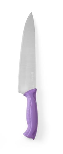 HENDI Kochmesser, Küchenmesser, Messer, HACCP, Geschirrspülmaschinengeeignet, antiallergen, Klingte: 240mm, Länge 385mm, Edelstahl, Polypropylen, violett von HENDI