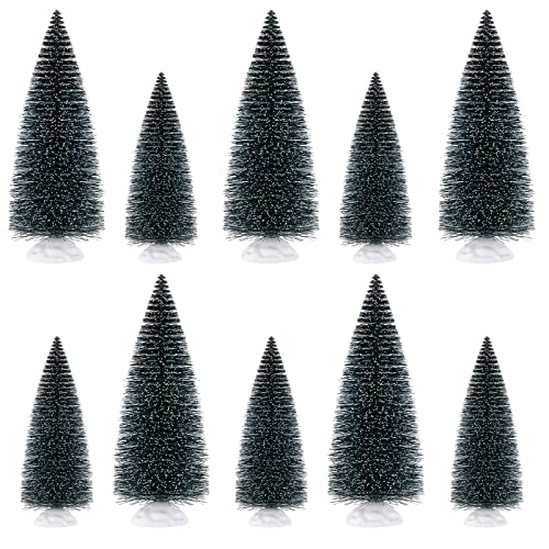 Weihnachtsbaum Künstlich Klein,10er Weihnachtsbaum Mini,mit 15/20cm Kleiner Weihnachtsbaum,Schwer Entflammbar PVC Tannenbaum Künstlich,Grün von Hengsong