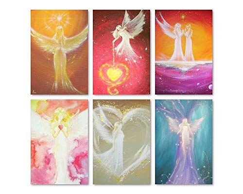 Henriettes-ART Spirituelle Engelbilder - Karten Set - Engelkarten - Engel Bilder klein - Schutzengel Deko von Henriettes-ART