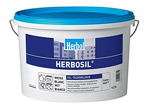 HERBOL HERBOSIL Silikon-Harz-Fassadenfarbe | Profi-Silikat- Fassadenfarbe weiss 12,5 Liter HERBOL HERBOSIL Silikon-Harz-Fassadenfarbe | Profi-Silikat- Fassadenfarbe weiss 12,5 Liter von Herbol