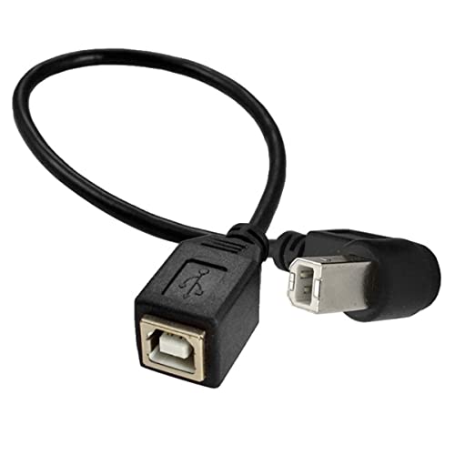 USB B 90 Grad Kabel, nach unten abgewinkeltes USB-Druckerkabel, USB Typ B Verlängerungskabel Adapterkabel für Drucker, Faxgerät, Scanner, mehr (30 cm, Abwärtswinkel) von Herfair