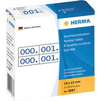 HERMA Klebenummern 4887 Zahlen 22,0 x 10,0 mm von Herma