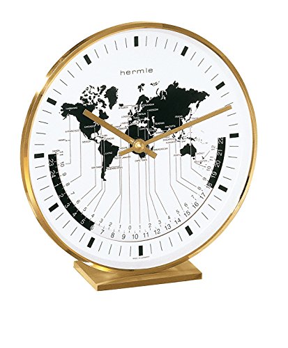 Hermle Uhrenmanufaktur 22704-002100 Tischuhr, Messing, Gold, 19cm x 18cm x 6,5cm von Hermle