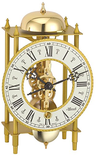 Hermle Uhrenmanufaktur Tischuhr, Schmiedeeisen, Gold, 24cm x 13cm x 9,5cm von Hermle