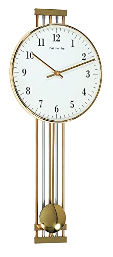 Hermle Uhrenmanufaktur Wanduhr, Metall, Gold, 56cm x 24cm x 7cm von Hermle