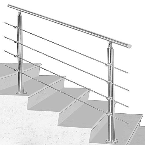 Herrselsam Handlauf Edelstahl Aussen 120 CM, Treppengeländer Innen und Außen,Geländer treppe mit 4 Querstreben, Geländer für Treppen, Brüstung, Balkon Herrselsam Handlauf Edelstahl Aussen 120 CM, Treppengeländer Innen und Außen,Geländer treppe mit 4 Querstreben, Geländer für Treppen, Brüstung, Balkon von Herrselsam