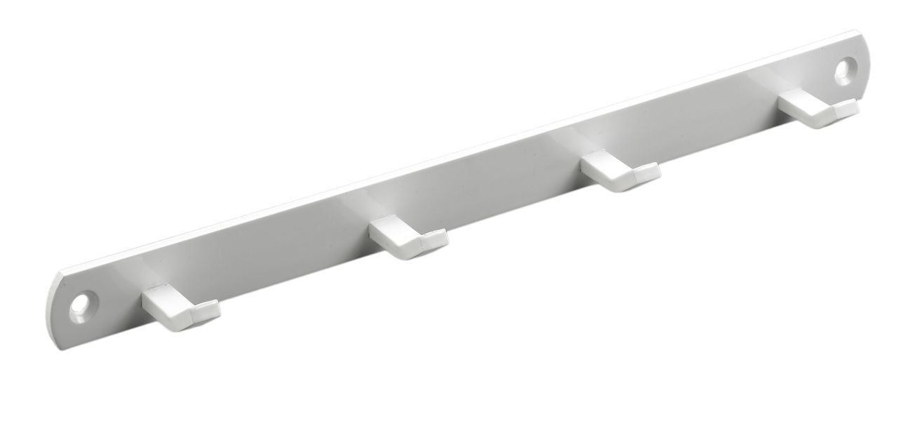 Hettich Garderobenleiste 4 Haken 27,0 x 2,0 x 3,0 cm weiß von HETTICH