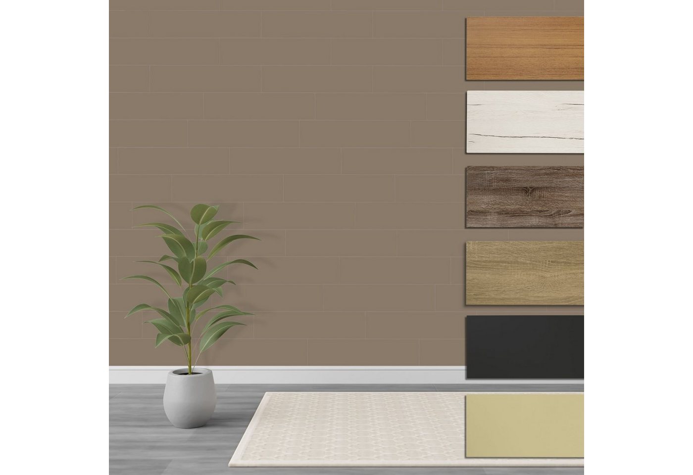 Hexim Wanddekoobjekt Sandgrey (Paneele aus MDF - Wandpaneele Wandverkleidung Holzpaneele Natur Wand Holzoptik Innen Holzverkleidung Verblender Dekorpaneele (2,08 m² Sandgrey + Montagekleber HexPro P63) von Hexim