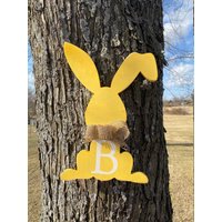 Hase Monogramm Vorporn Schild | Ostern Frühling Meter Kunst Valentinstag Geschenk Für Frau Türdekoration Frühlingsporch von HigdonRanchResQ