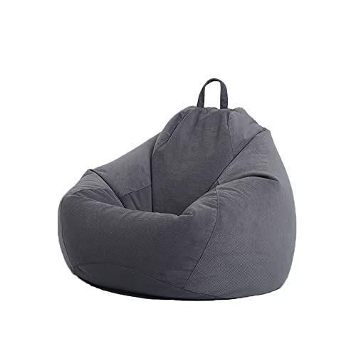 Highdi Cord Sitzsack für Erwachsene Indoor Outdoor Sitzkissen Waschbarer Weicher Flauschiger Sofabettbezug Ohne Füllung Gartenkissen Bodenkissen für Wohnzimmer (75x95cm,Dunkelgrau) von Highdi