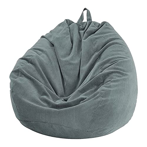 Highdi Sitzsack für Erwachsene Indoor Outdoor Sitzkissen Waschbarer Weicher Flauschiger Sofabettbezug Ohne Füllung Gartenkissen Bodenkissen für Wohnzimmer Gaming (70x80cm,Dunkelgrau) von Highdi