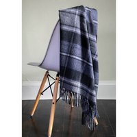 Reine Lammwolle Macrae Jagd Grau Tartan Reise Teppich/Decke - Made in Scotland von HighlandTweedStore