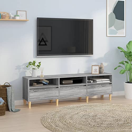 Higsose TV-Schrank 150x30x44,5cm Grau Sonoma,Holzwerkstoff,Eukalyptusholz,Trendige TV Board,Der Stereoschrank,TV Unterschrank,Wohnzimmer Vitrine,HiFi-Schrank,Fernseher Tisch Modern,Sideboard, A810 von Higsose