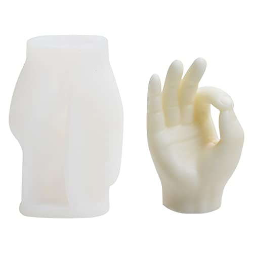 Hand Gesture Shaped Silicone Candle Mold 3D Middle Finger Resin Casting Mould für DIY Seife Kerzen handgemachte Geschenk Craft Ornaments Home Decoration (OK) von Hileyu