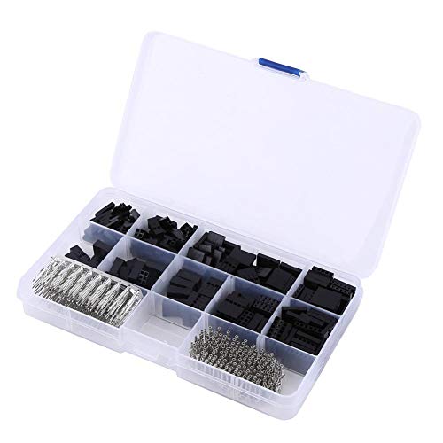 610 stücke Stecker Pin Gehäuse, Elektrisches Zubehör Steckverbinder Jumper Draht Kabel Stiftleiste Stecker Gehäuse Kit Männlich/Weiblich Crimp Pins Adapter Terminal 2,54 MM von Hilitand