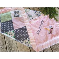 Einhorn Babydecke, Minky Decke Personalisiert, Personalisiertes Baby Geschenk, Neugeborene Geschenk Dusche von HilltopBabyandMore