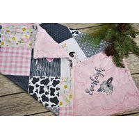 Personalisierte Babydecke, Rosa Country Baby Minky Decke, Bauernhof Kuh Mädchen Geschenk-Liebe Dich Bis Die Kühe Nach Hause Kommen Geschenk von HilltopBabyandMore