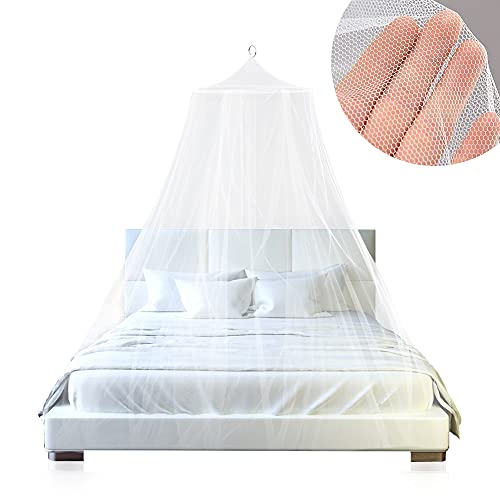 Moskitonetz für Bett, Hillylolly Weißes Moskitonetz, Moskitonetz für Indoor, Mückennetz für Bett, für Einzelbett & Doppelbett, 250 cm Hoch, Umfang des Saums: 900cm von Hillylolly