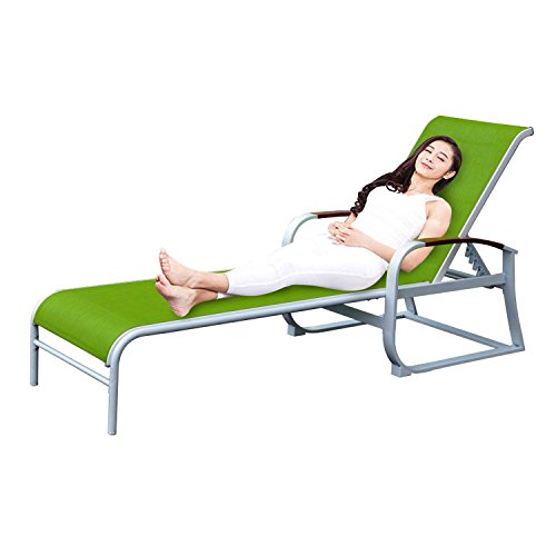 Himimi Gartenliege, 188,5 x 91.0 x 68.7cm Klappbar Liegestuhl aus Schling Stoff, Sonnenliege, Relaxliege Liegestuhl Relaxliege mit Verstellbarer Rückenlehne von Himimi