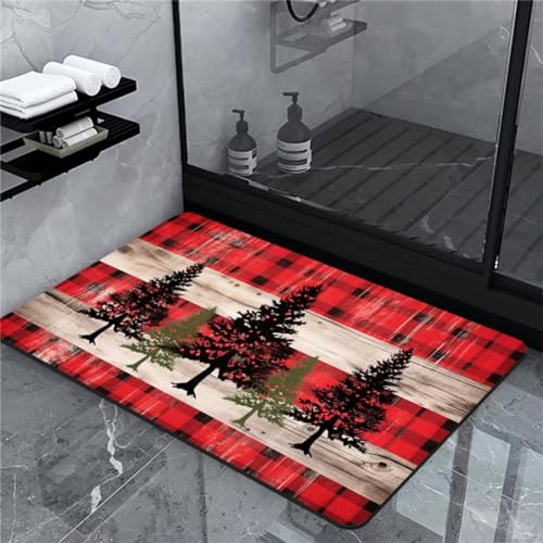 Badematte Rutschfester Christmas Badezimmerteppich Groß Teppich 140x200cm Absorbierender Badteppich Badvorleger Duschvorleger Schnelltrocknend Super Saugfähig Saugstark Waschbar Bath Mat Softmath Home von Hinnin