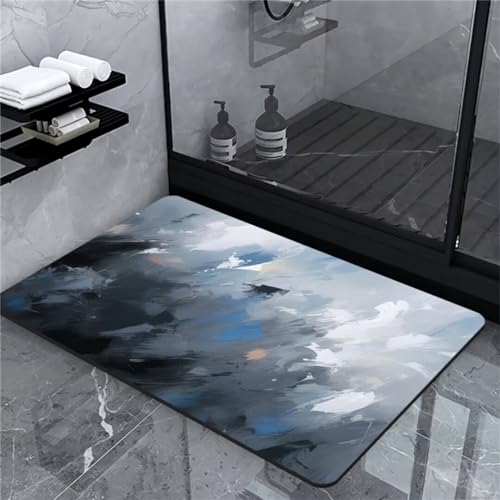 Badematte Rutschfester Classical Badezimmerteppich Groß Teppich 70x120cm, Absorbierender Badteppich Badvorleger Duschvorleger Schnelltrocknend Super Saugfähig Saugstark Waschbar Bath Mat Softmath Home von Hinnin