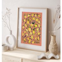 Küche Kunstdruck - Zitrone Sommer Obst Kunst Hochwertiger Fine Art Print von HippieHoppy