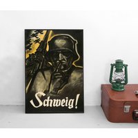 Poster 1. Weltkrieg -Schweig - Spione Spionage Kaiserreich Deutsches Reich Plakat Kunstdruck Propaganda Militaria von Historyonyourwall