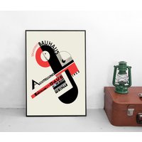 Poster Bauhaus Design Ausstellung 1923 Deutschland Weimar Werbung Vintage Art Kunstdruck von Historyonyourwall