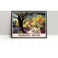 Poster Gloreiches Devon, England Tourismus Werbung British Rail Plakat Reisen von Historyonyourwall