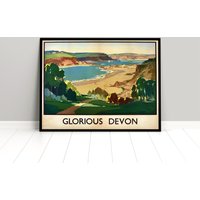 Poster Gloreiches Devon, England Tourismus Werbung British Rail Plakat Reisen von Historyonyourwall