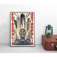 Poster Metropolis Fritz Lang 1927 Plakat Kunstdruck Filmposter Home Decor Wall Art Vintage Print von Historyonyourwall