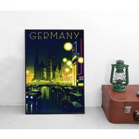 Poster Reisen Berlin 1927 Kaiser Wilhelm Gedächtniskirche Plakat Kunstdruck Home Decor Wall Art Vintage Print von Historyonyourwall