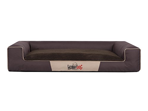 Hobbydog XL VIEBRA2 Hundebett Victoria Exclusive Größe XL - 100 X 66 cm Dunkel Braun/Navy Brown Bett Matratze, XL, Brown, 4.2 kg von Hobbydog