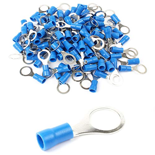 25x Stück Ringkabelschuhe in blau 1,5-2,5mm² Loch-Ø M10 Teilisoliert PVC Anschlussklemme Kabelschuh Kabel-Verbinder aus Kupfer verzinnt von HobbyPower24