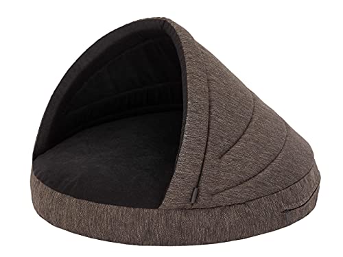 HOBBYGARDEN Hundematratze Haustierbett Hundehütte Kissen Liegen Hundehöhle Bett Sofa Hundekorb Tierbett Hunderuheplatz Hundesofa Matratze, 65 x 65 cm, Braun von HOBBYGARDEN