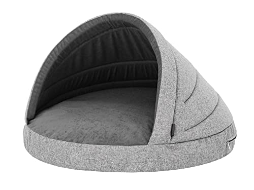 HOBBYGARDEN Hundematratze Haustierbett Hundehütte Kissen Liegen Hundehöhle Bett Sofa Hundekorb Tierbett Hunderuheplatz Hundesofa Matratze, 65 x 65 cm, Grau von HOBBYGARDEN