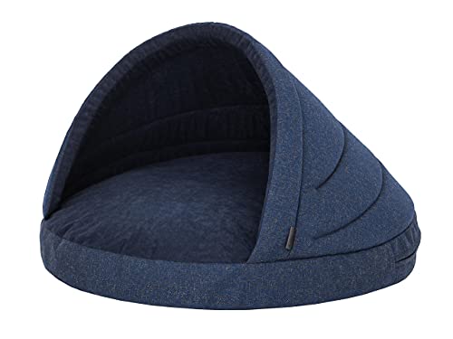 HOBBYGARDEN Hundematratze Haustierbett Hundehütte Kissen Liegen Hundehöhle Bett Sofa Hundekorb Tierbett Hunderuheplatz Hundesofa Matratze, 90 x 90cm, Navy Blau von HOBBYGARDEN