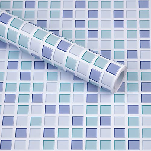 Hode Fliesenaufkleber Mosaik Blau 40X300cm Selbstklebend für Küche Bad Wasserdicht Dekorative Fliesen Folie Tapeten von Hode