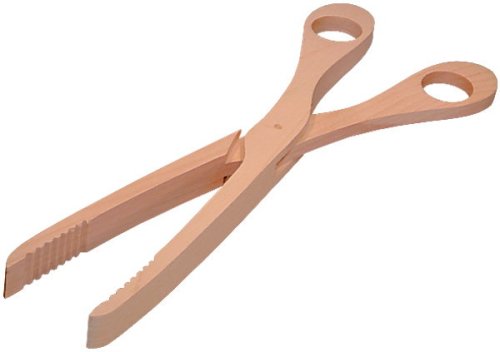 HOFMEISTER® Holz-Schere, aus Europa, hitzebeständig, sicheres Greifen durch Rillen, hygienische Sauerkraut-Zange, Gurkenzange aus Buche, praktische Grillschere, Grillzange, 28 cm von Hofmeister Holzwaren