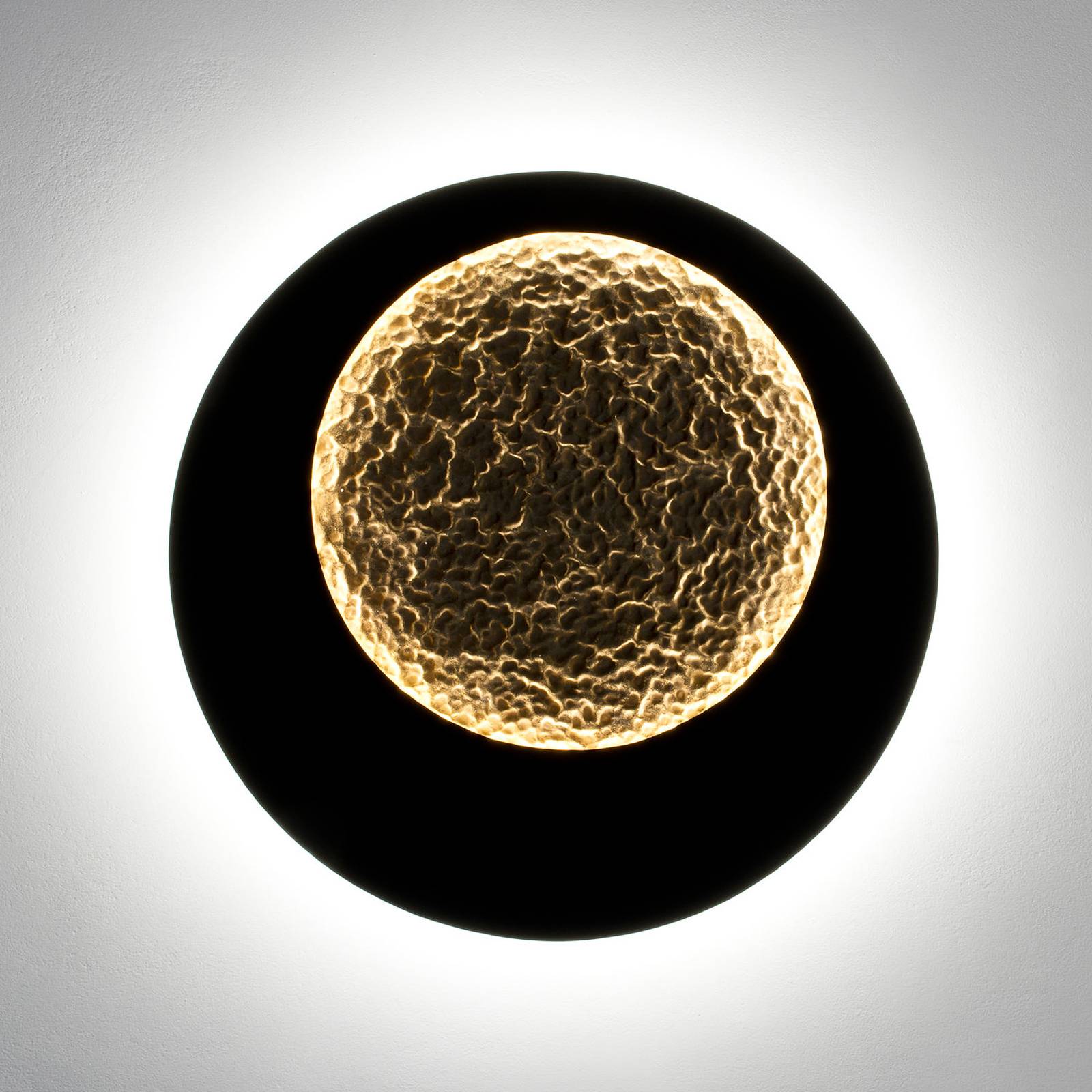 LED-Wandleuchte Plenilunio, braun-schwarz-goldfarben, 60 cm von Holländer